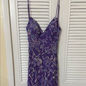 Strapless Purple Dress with Elegant Design